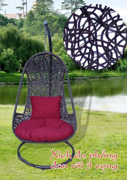 Ghế xích đu rối 3 sợi vuông KH22